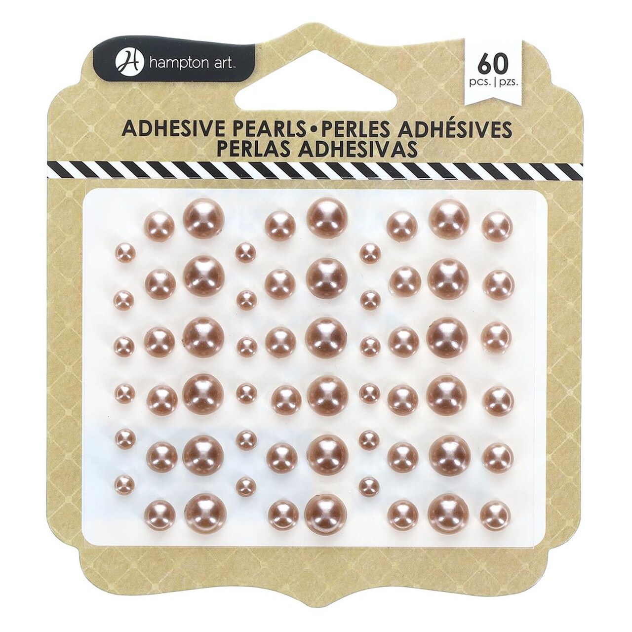 Hampton Art Adhesive Pearls, 60 Pc., Champagne, Gems, Gem Stickers, Jewels, 3D Stickers, Gems For Crafting, Rhinestone Craft Gems, Jewel Jewels For Crafts